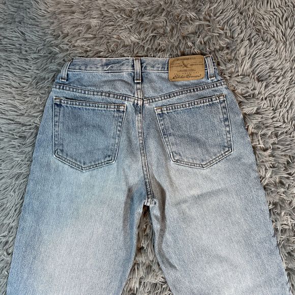 Vintage Eddie Bauer Women’s Jeans Size 4 Straight Leg Mid Rise 90s Light Wash - Picture 1 of 13